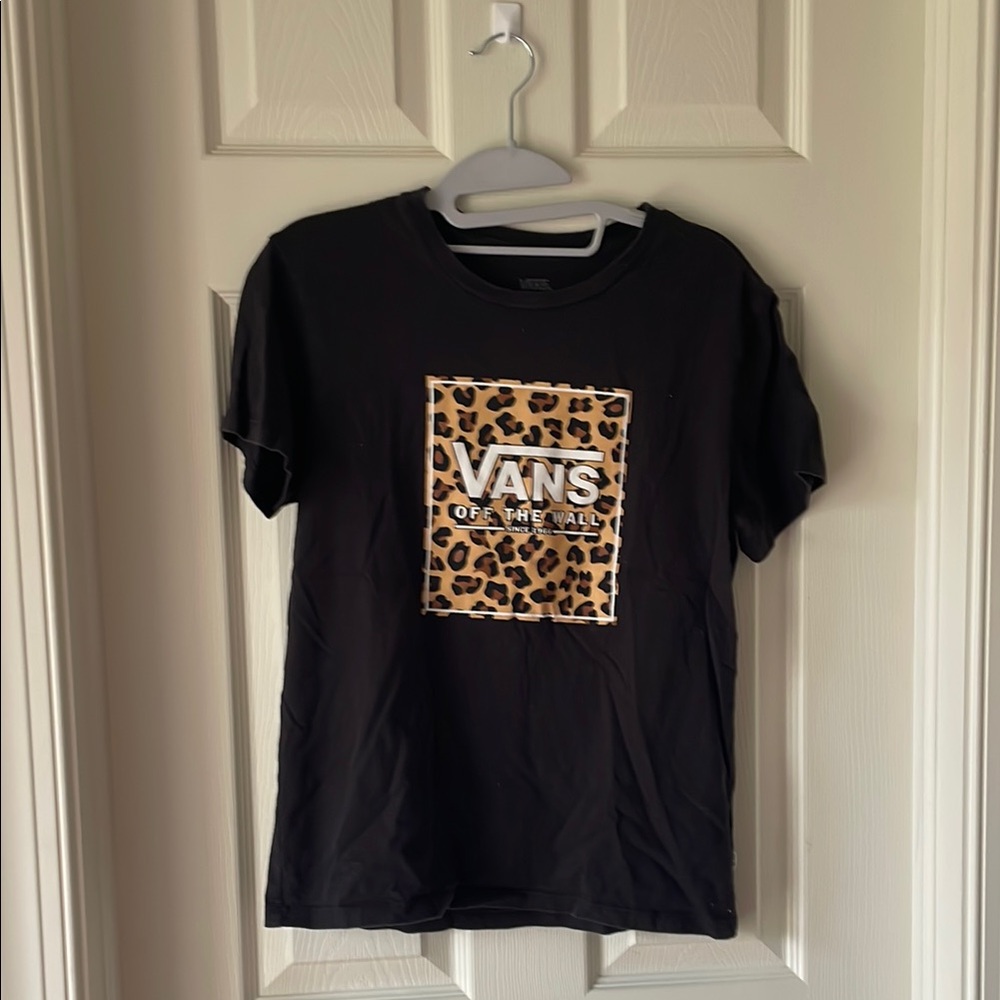 Vans Black T-Shirt with Leopard Print